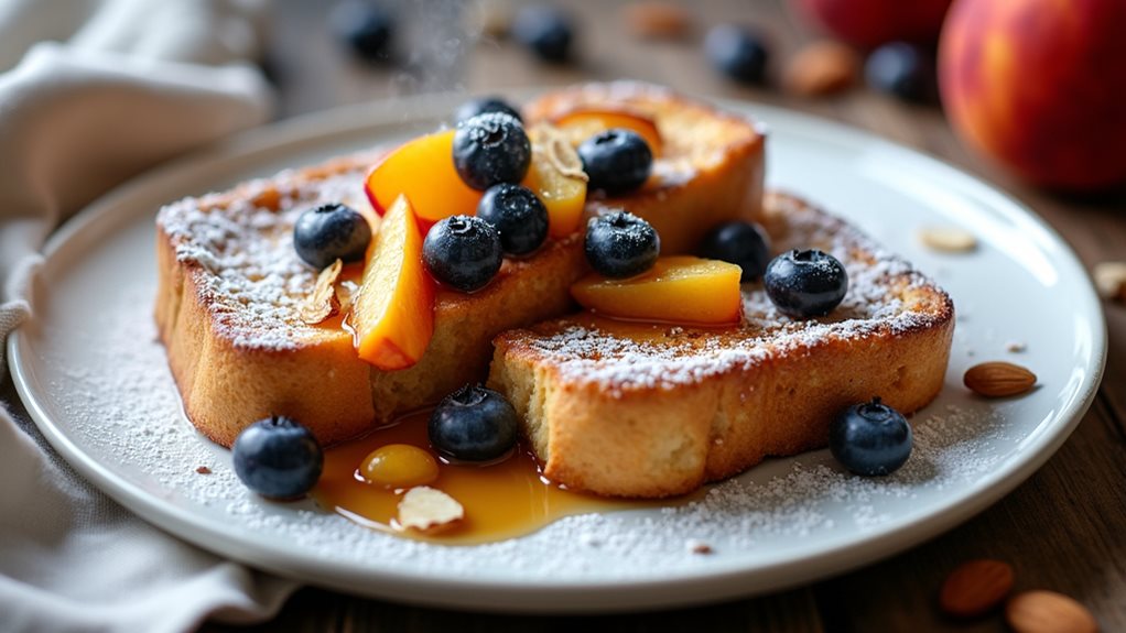 dreamy peach blueberry french toast