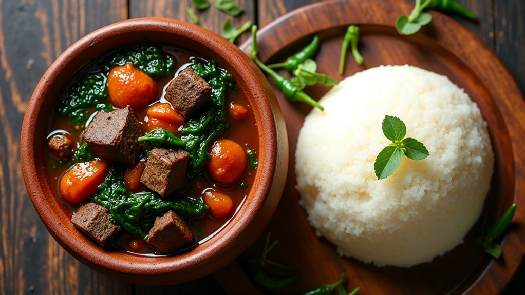 efo riro and pounded yam