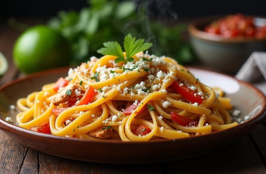 fajita inspired chicken pasta dish