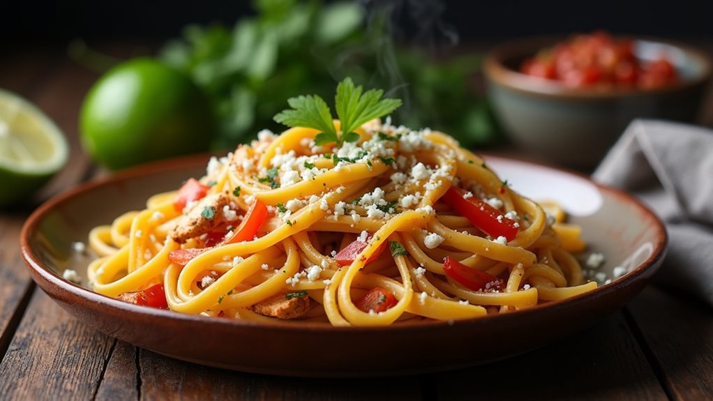 fajita inspired chicken pasta dish