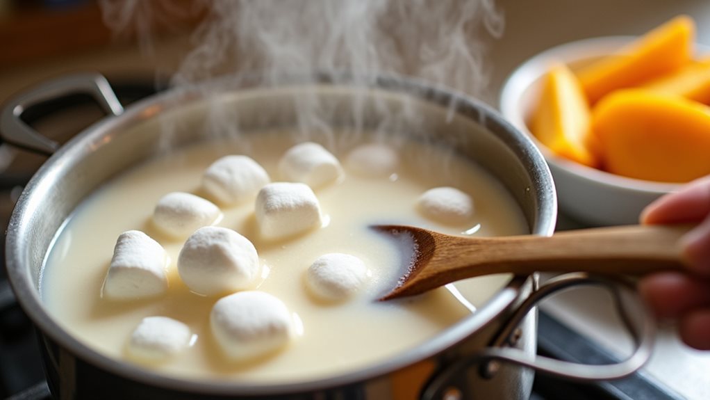 fluffy peach marshmallow pie