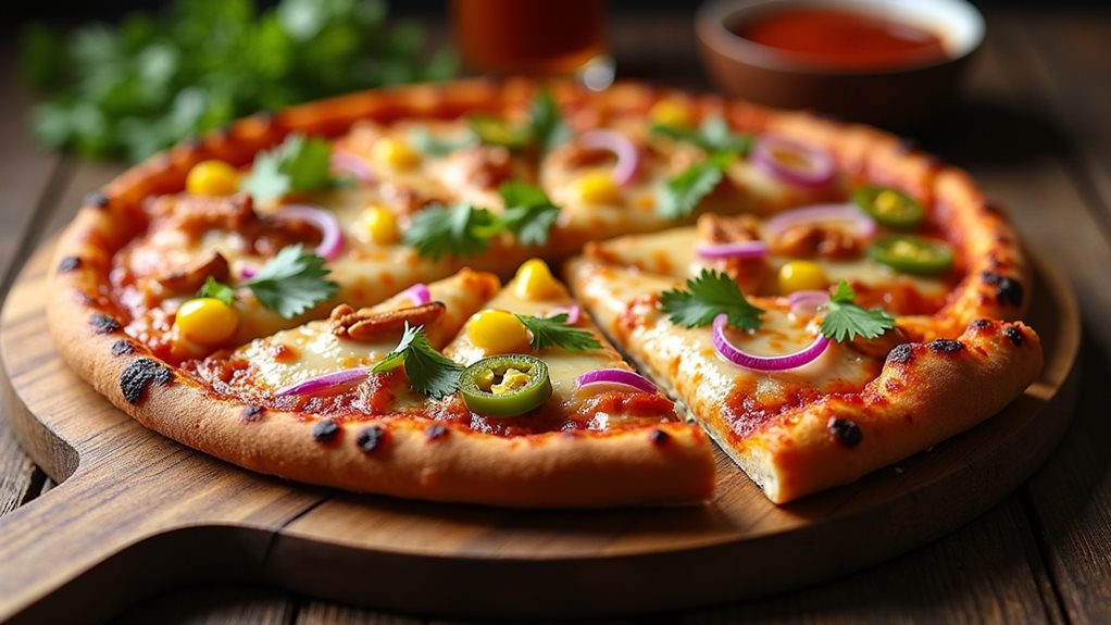 grilled chicken topped pizza