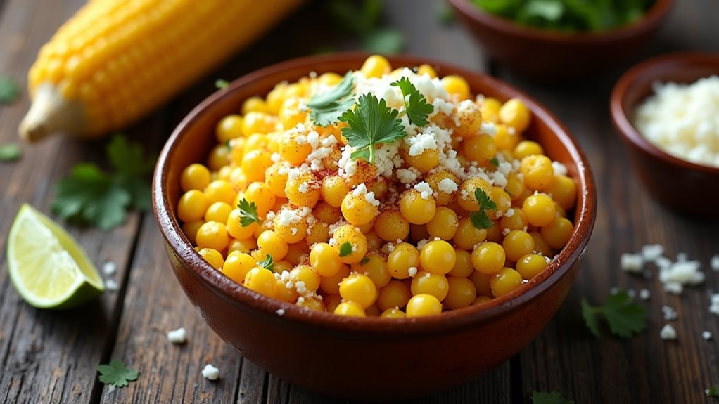 grilled corn with toppings
