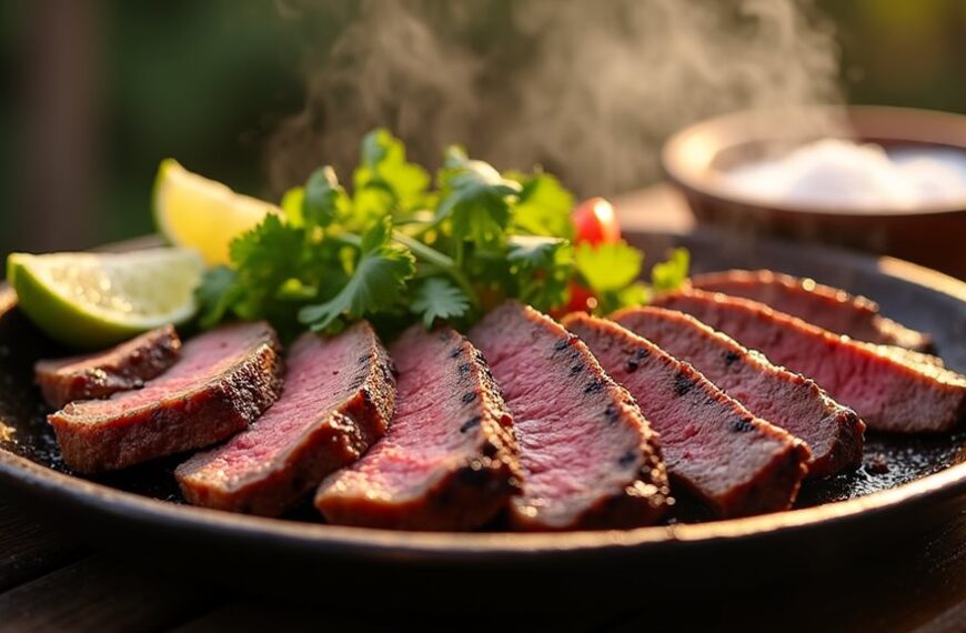grilled marinated beef steak
