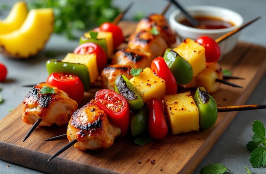 grilled spiced chicken skewers