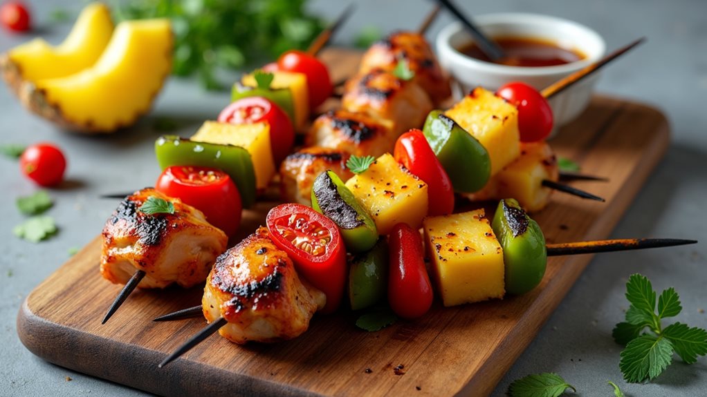 grilled spiced chicken skewers