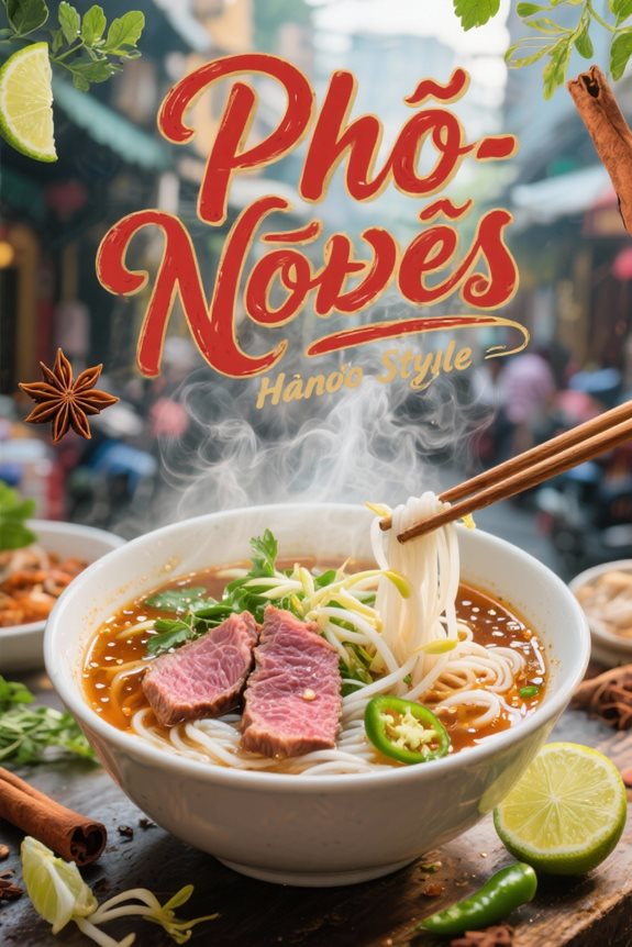 hanoi style beef pho noodles