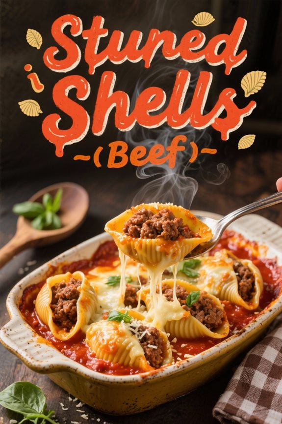 hearty beef stuffed shells