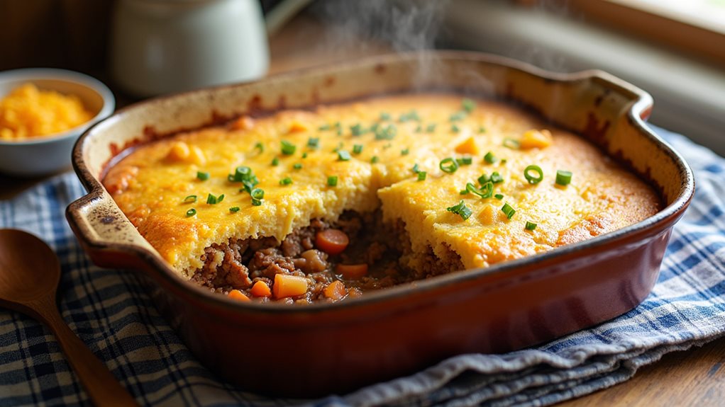 hearty stew with cornbread