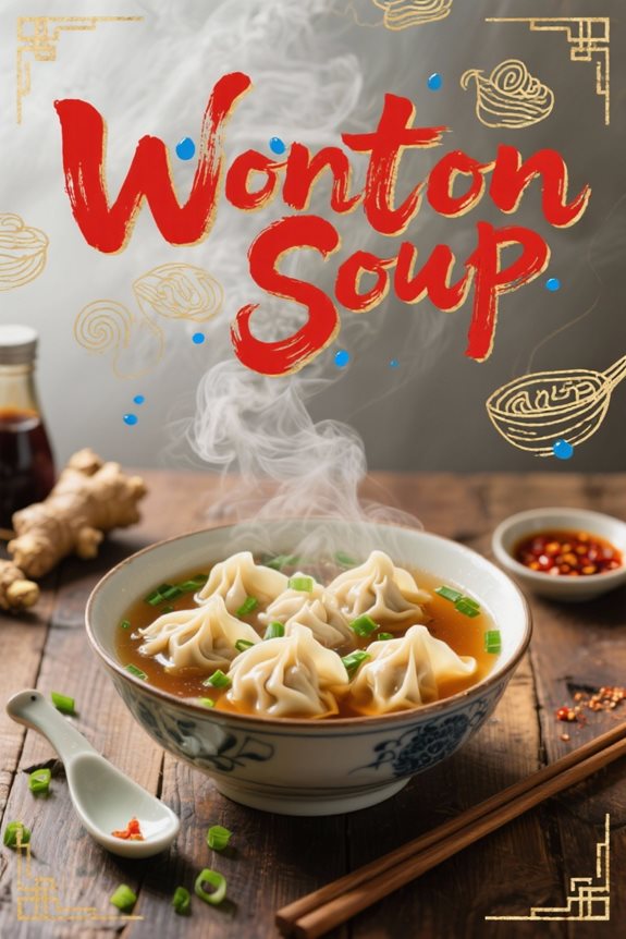 homemade comforting wonton soup