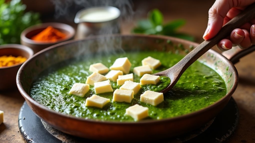 homemade creamy palak paneer