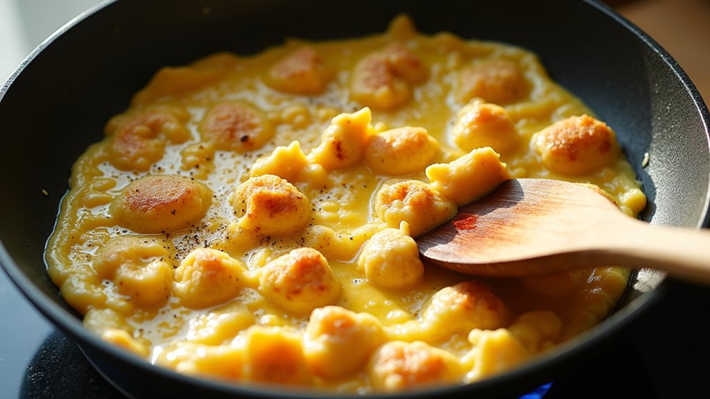 luxurious crab cake scramble