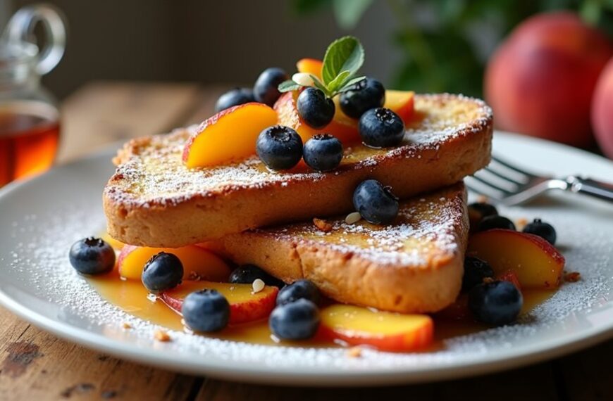 peach blueberry french toast