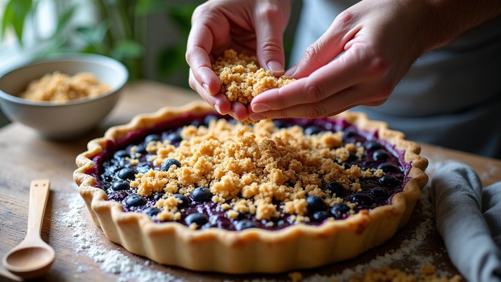 rustic blueberry crumble tart