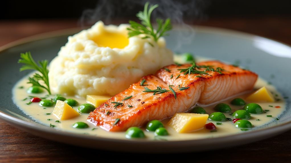 salmon with creamy sauce