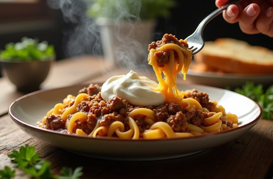 savory beef and noodles