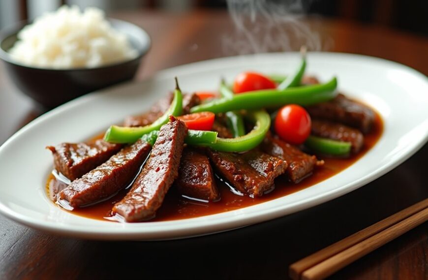 savory beef and peppers