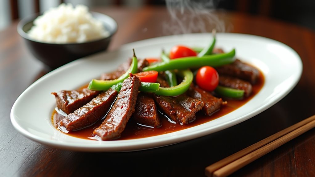 savory beef and peppers