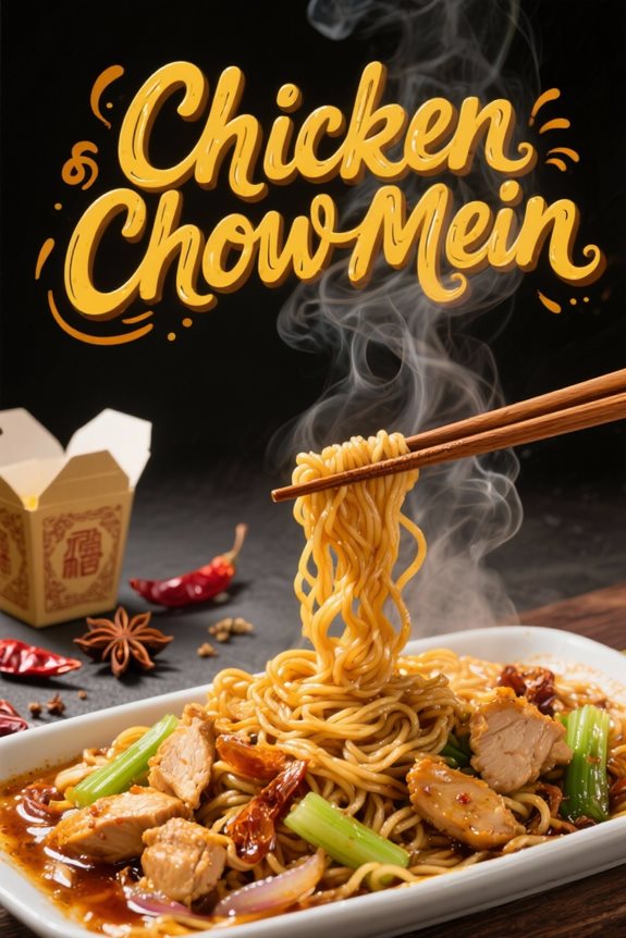 savory chicken chow mein