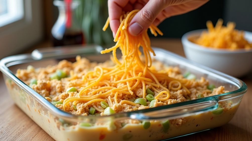 savory chicken chow mein bake