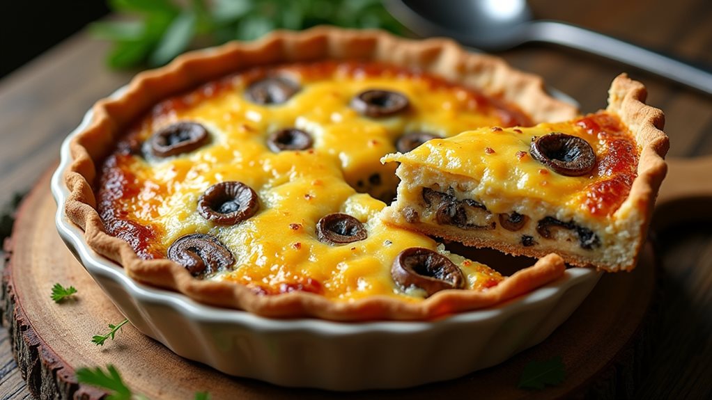 savory mushroom crustless quiche
