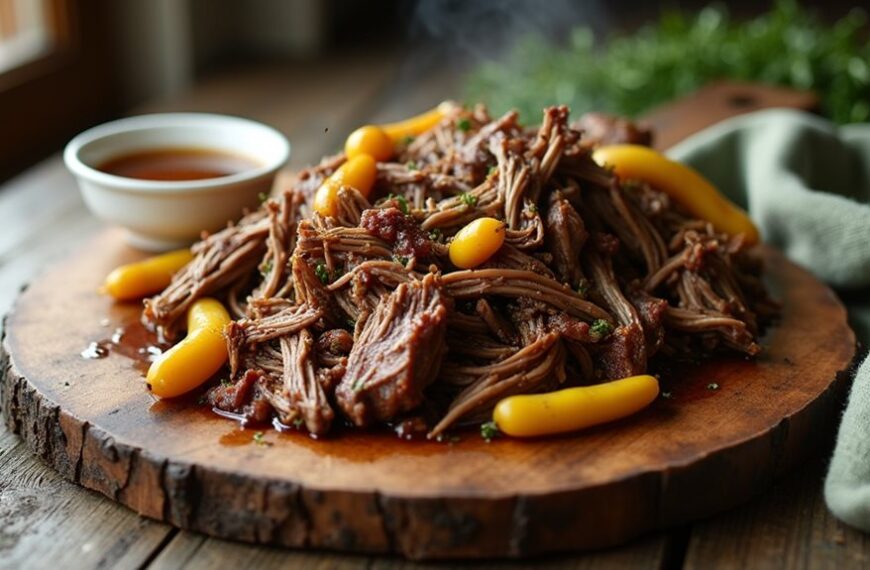 savory slow cooked beef dish