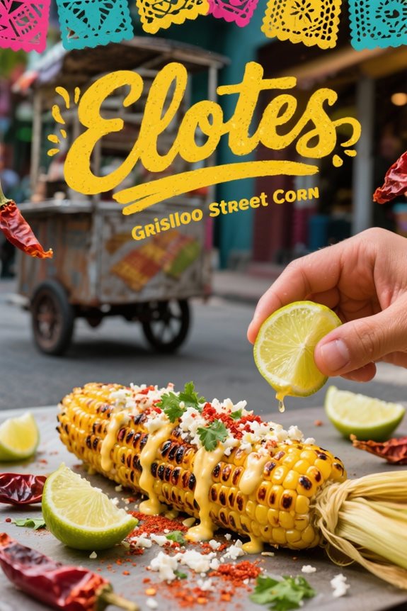 sizzling grilled mexican corn