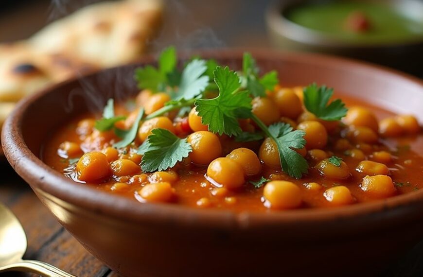 spiced chickpea curry dish