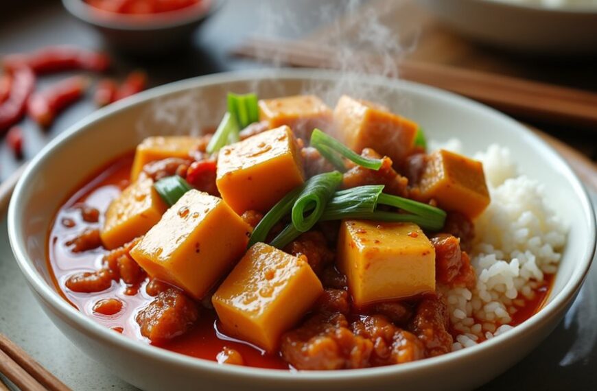 spicy tofu stir fry dish