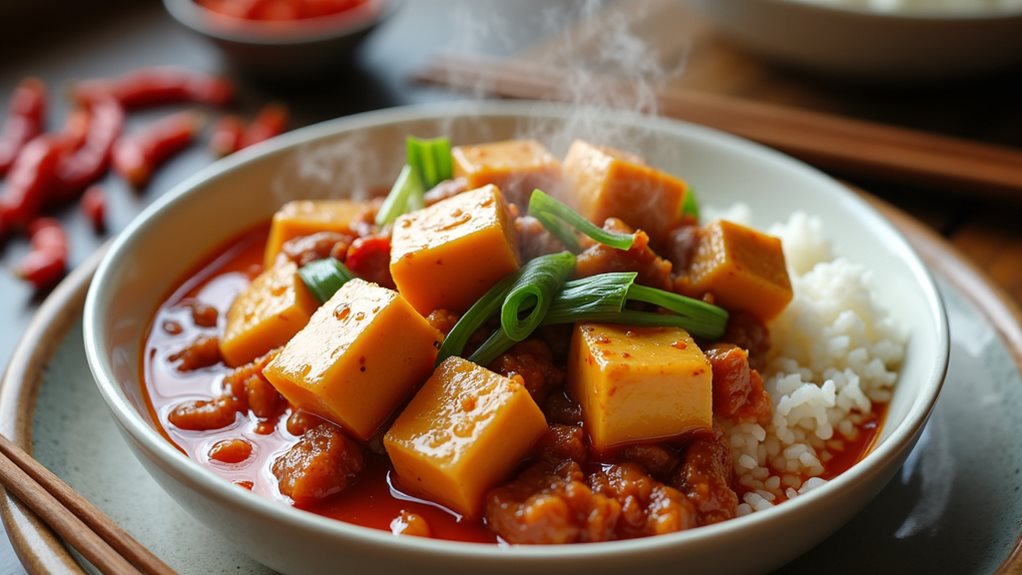 spicy tofu stir fry dish
