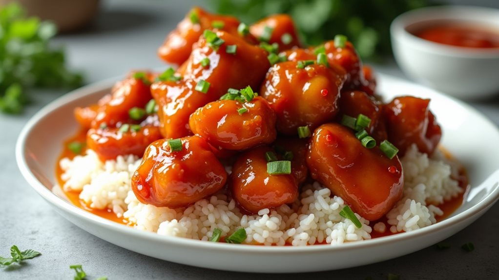 tasty chicken with tangy sauce