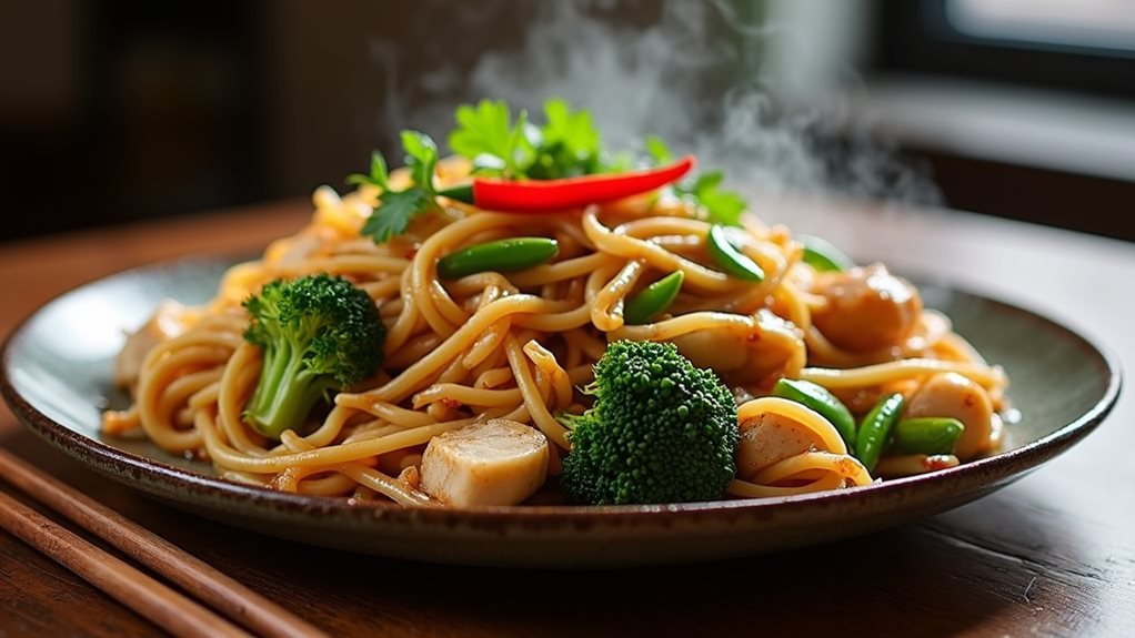 thai stir fried noodle dish