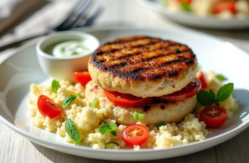turkey burger with couscous