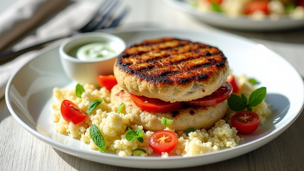 turkey burger with couscous