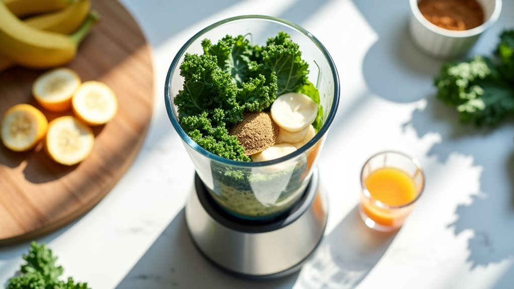 vibrant kale banana smoothie