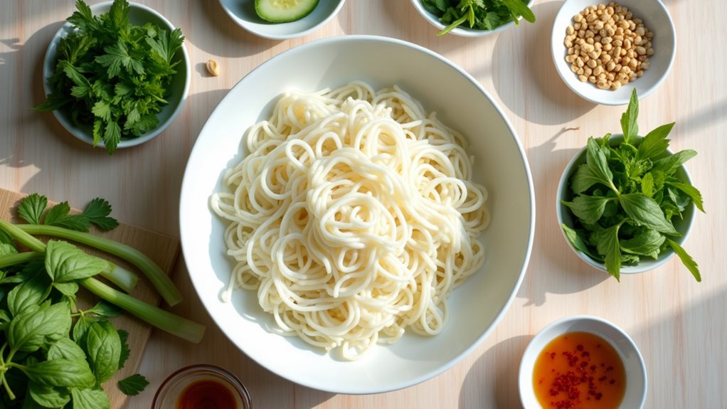 vibrant vietnamese bun noodles