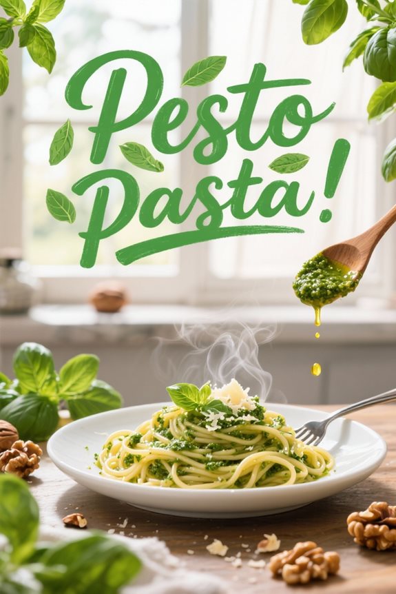 vibrant walnut basil pesto