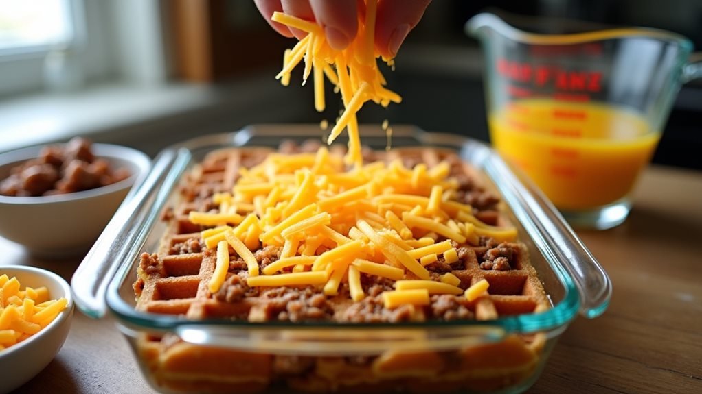 waffle sausage breakfast casserole