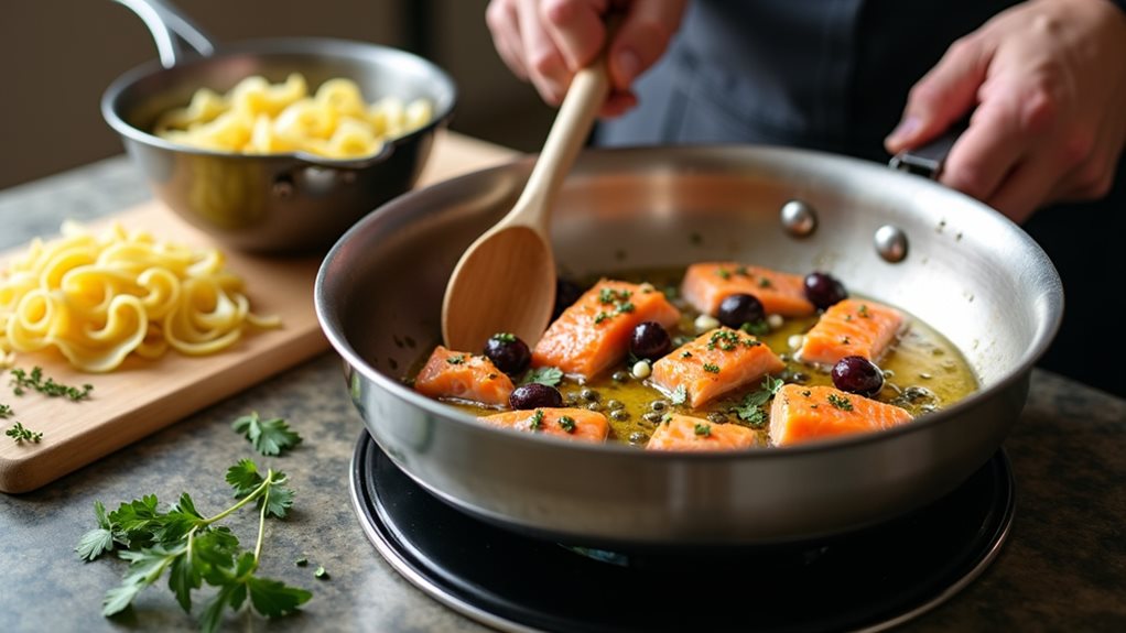 zesty mediterranean salmon pasta