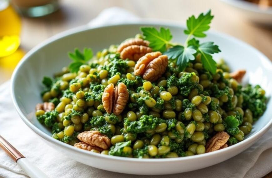 lentils greens watercress pesto