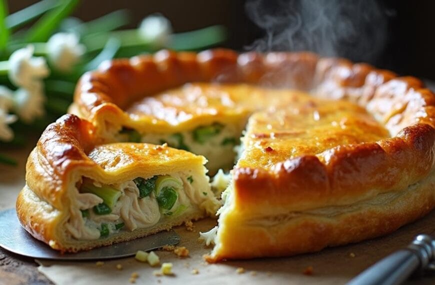 savory garlic chicken pie